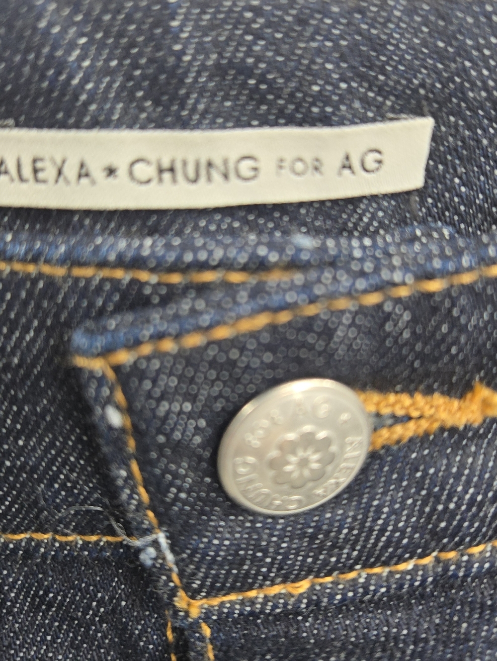 Alexa Chung A G Mini Skirt Blue Denim Button Front - Picture 3 of 14
